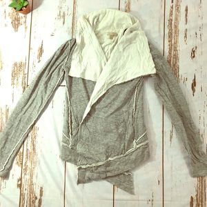 Anthropologie Bordeaux Open Gray Moto Cardi XS